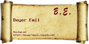Beyer Emil névjegykártya